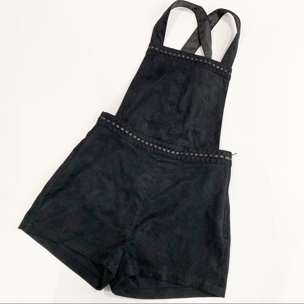 Divided by H&M Black Faux Suede Overalls Jumper